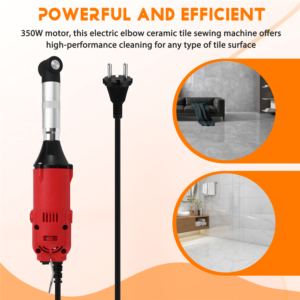 BABQ 350 ワット 90 度速度調整可能な電気エルボーセラミックタイルミシンタイルクリーニングツール EU プラグ