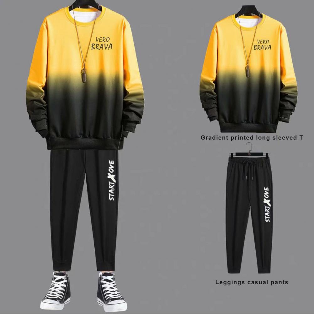 2023 primavera outono novo agasalho masculino clássico moda tendência waffle ger duas peças masculino solto pulôver + calças de corrida ao ar livre conjunto