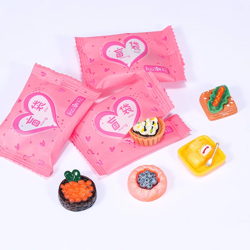 Zufällige Tasche, Miniatur-Lebensmittelspielzeug, Mini-Modellspielzeug, Simulation, Supermarkt, Snacks, Getränke, Weinflaschen, Schmuck, kleine Ornamente
