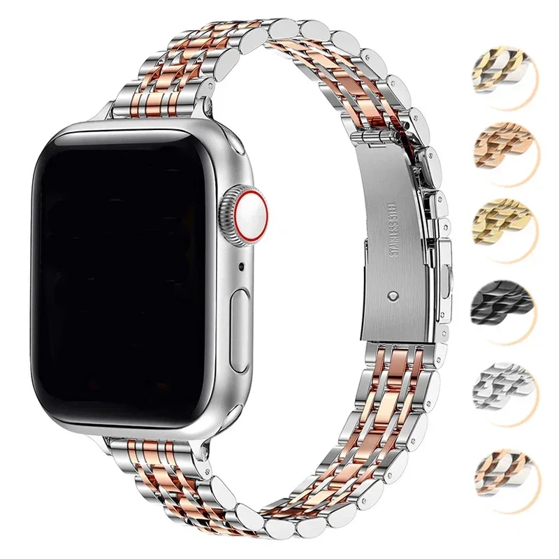 Dây Đồng Hồ Bằng Thép Không Gỉ Cho Dây Đồng Hồ 49Mm 42Mm 44Mm Vòng Tay Kim Loại IWatch Ultra Series 8 7 6 SE 5 4 3 Cho Nữ 45Mm 41Mm