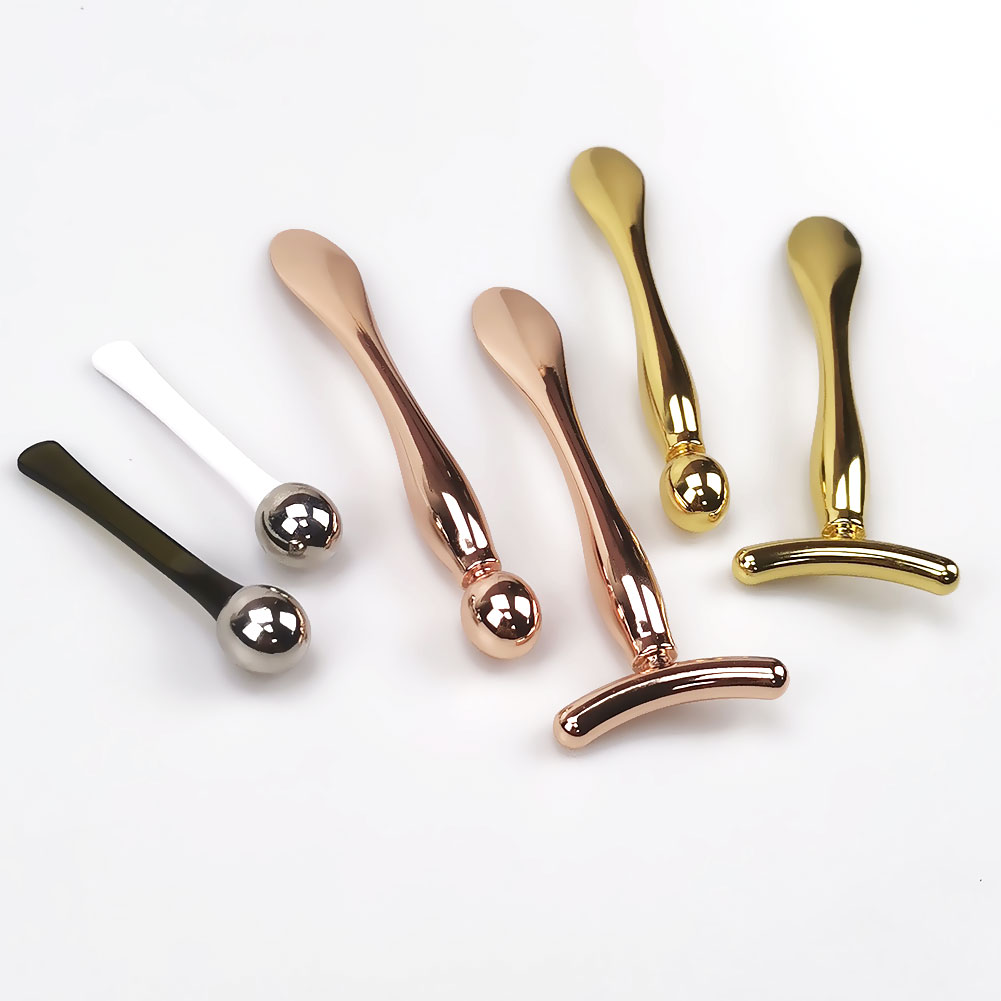 Mini palo de masaje de ojos 2 en 1, herramienta de cuchara de mezcla Facial, aplicador de ojeras, bolsa de ojos anticrema, estiramiento Facial