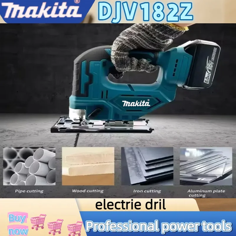 Makita 18V  DJV182Z Brushless 340W Jigsaw Electric Jig with Saw Blade Cordless Barrel Handle Jigsaw without Battery DJV182