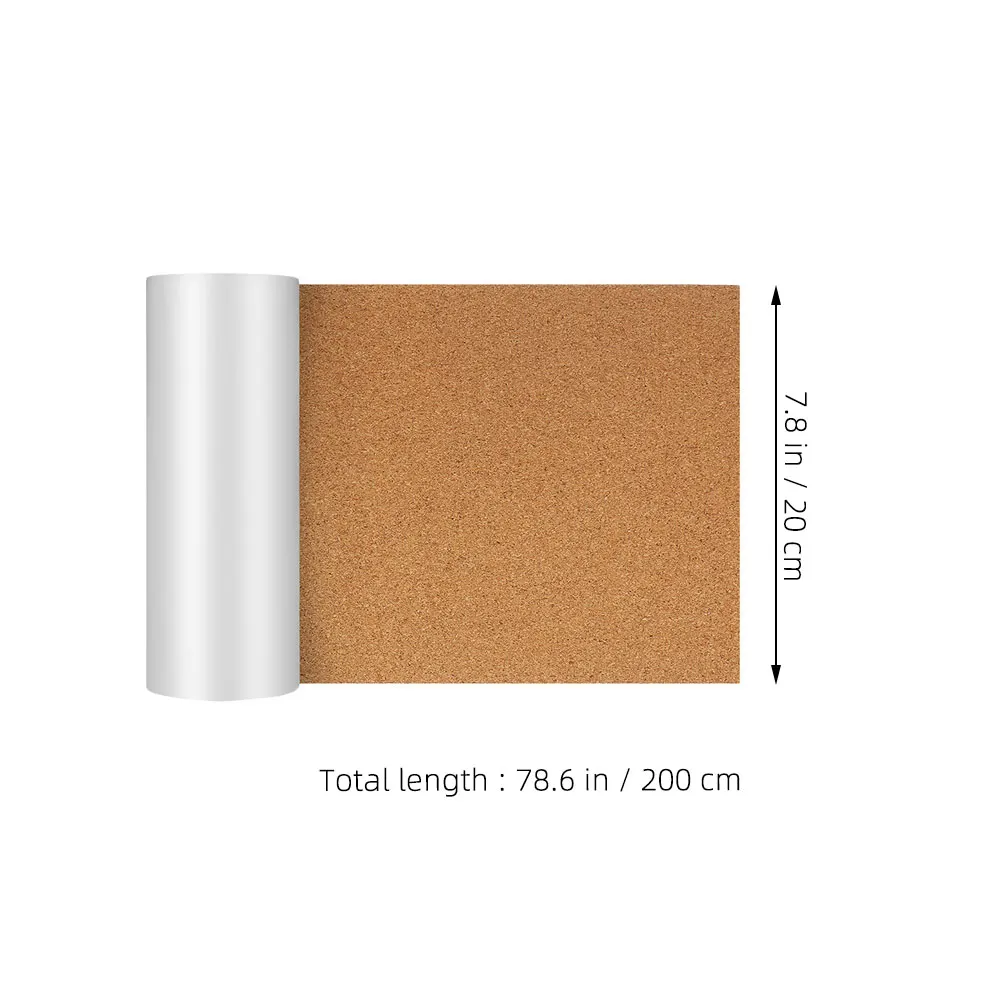 ม้วนไม้ก๊อกมีกาวในตัว 20 ซม.x 200 ซม.x1 มม. 1 มม.หนากระดานไม้ก๊อกสำหรับตกแต่งเฟอร์นิเจอร์ DIY งานฝีมือปาร์ตี้ใช้บุลเล็ติน