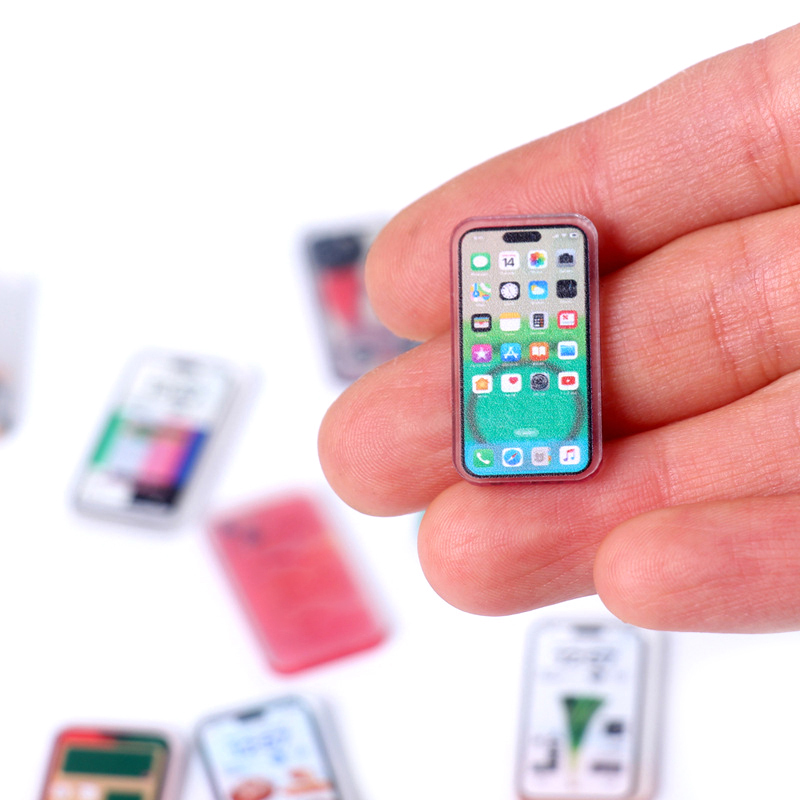 子供のためのドールハウスミニチュアおもちゃ,携帯電話シミュレーション,スマートフォンのモデル,おもちゃのふり,ドールハウスのアクセサリー,1:12, 5個