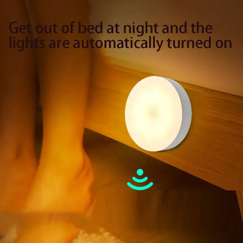 Automatic lighting LED intelligent human body sensor night light emergency USB charging wireless magnetic suction use night ligh