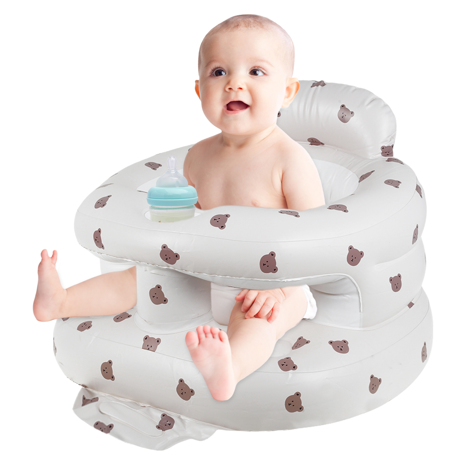 Baby Inflatable Seat Built in Air Pump Baby Chair Breathable Inflatable Baby Sofa Portable Blow Up Infant Chair Baby Chair Seat