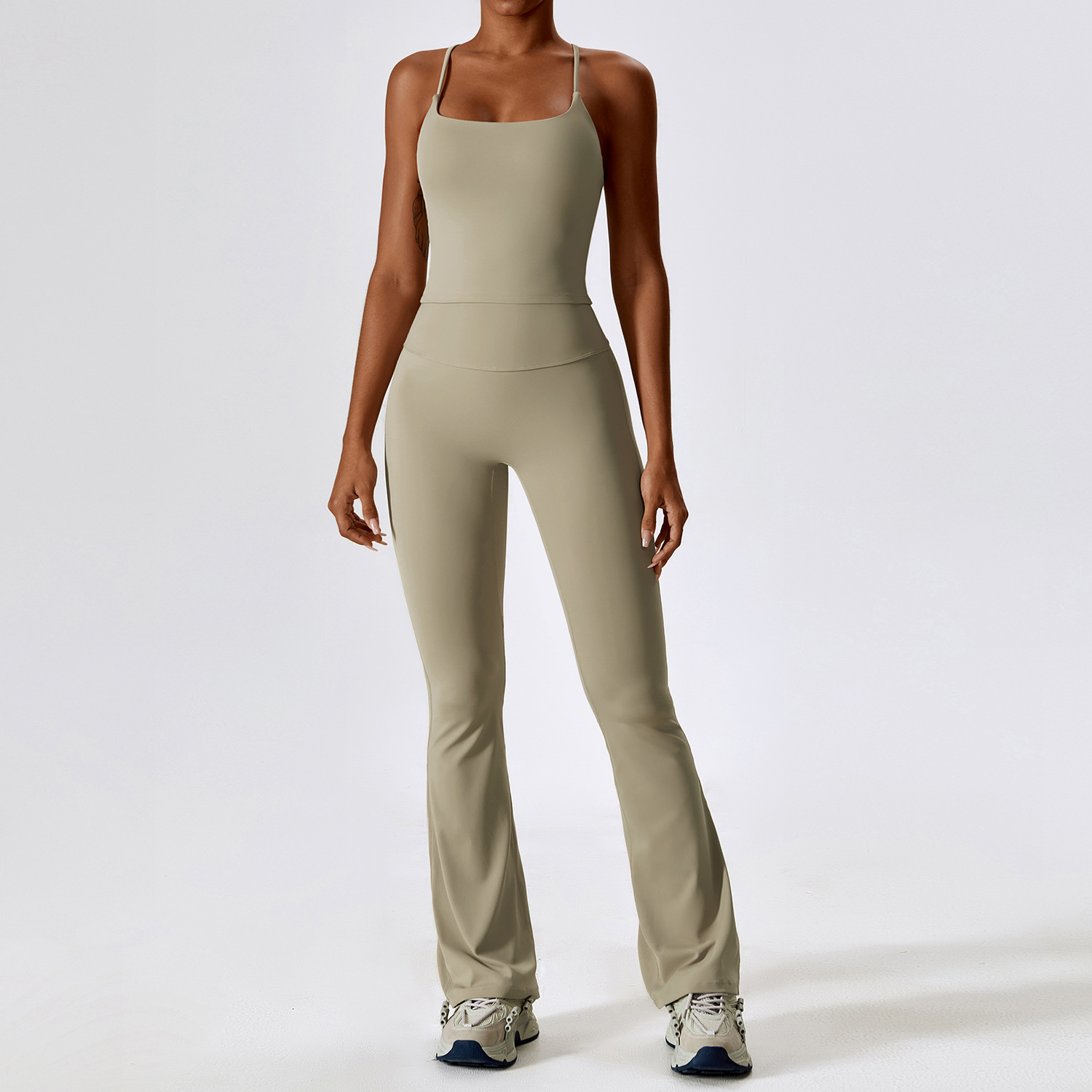 Conjunto de Yoga de 2 uds., ropa deportiva sin costuras para mujer, ropa de entrenamiento, ropa atlética, Legging para gimnasio, sujetador de Fitness, Top corto, trajes deportivos de manga larga