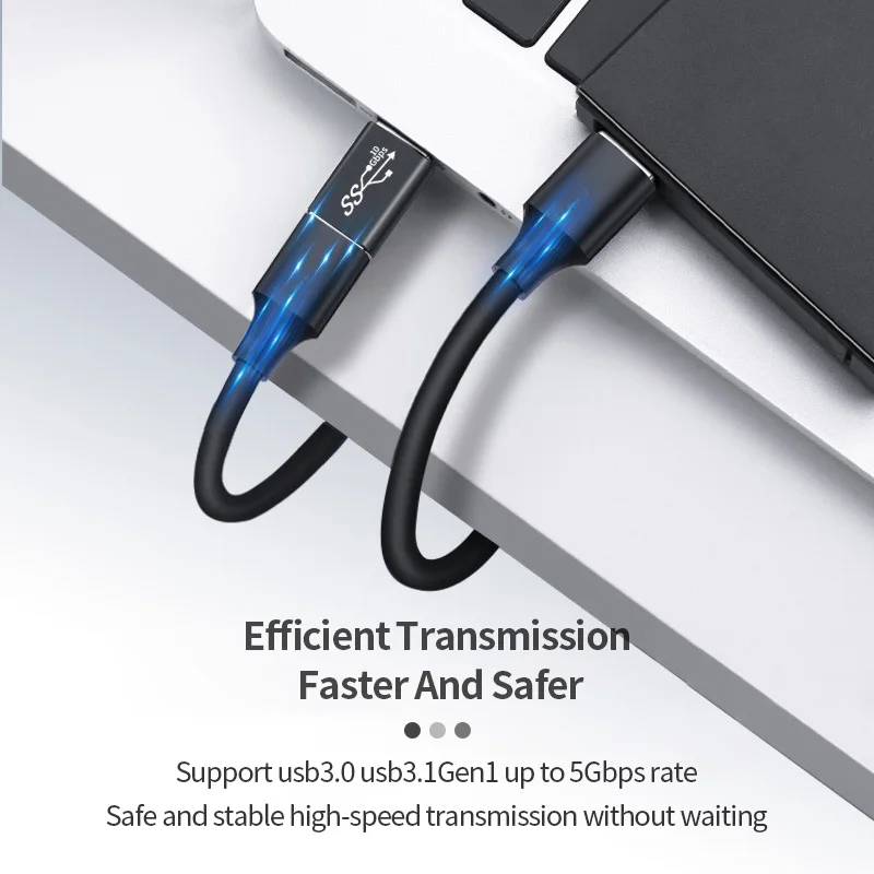 Conector USB 3,0 A Adaptador USB 5Gbps Gen1 macho a macho hembra convertidor USB SSD HDD Cable extensor USB 3,0 enchufe de extensión