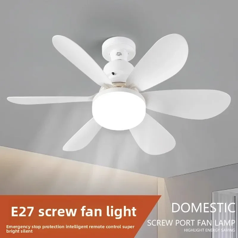 Ventilador de teto com soquete LED 40W com luz, ventiladores de teto com parafuso de 20,5 pol. com luzes com controle remoto, para quarto/garagem/cozinha