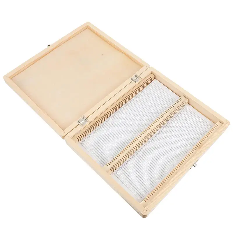 Wooden Microscope Slide Storage Box Blank Prepared Slides Container Biological Slices Storage Case Holder