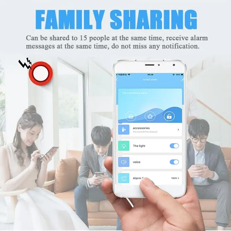 Tuya inteligente wi fi sistema de alarme segurança sem fio kit alarme casa assaltante sensor porta movimento compatível google casa alexa