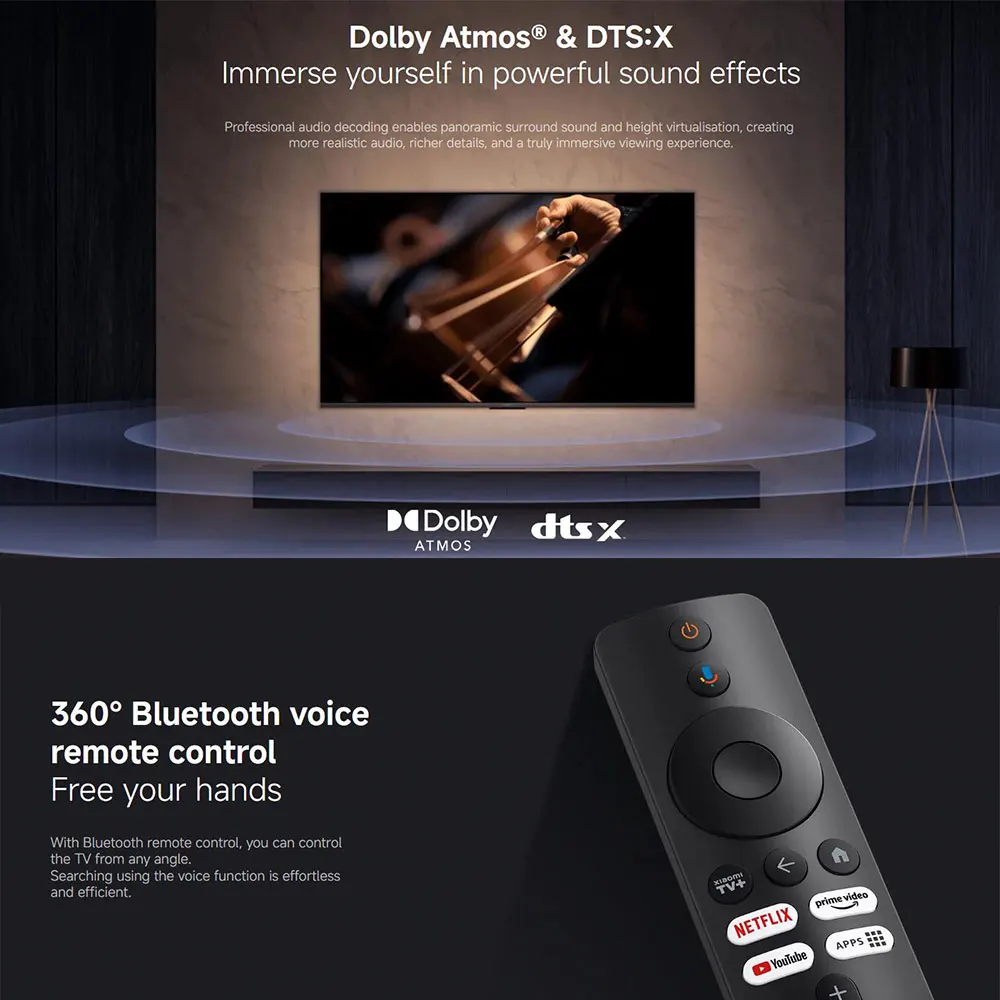2025 Xiaomi TV Stick 4K 2nd Gen, Google TV, supporti in streaming portatili WiFi 6, assistente Netflix Google, dongle Smart TV BT5.2