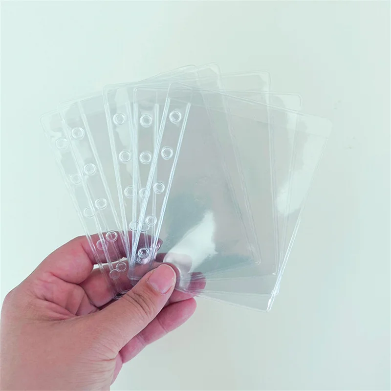 M5 Candy Color 5Holes Loose Leaf Ledger Cover Transparency PVC Notebook Loose leaf Shell Three Fold Mini Notebook