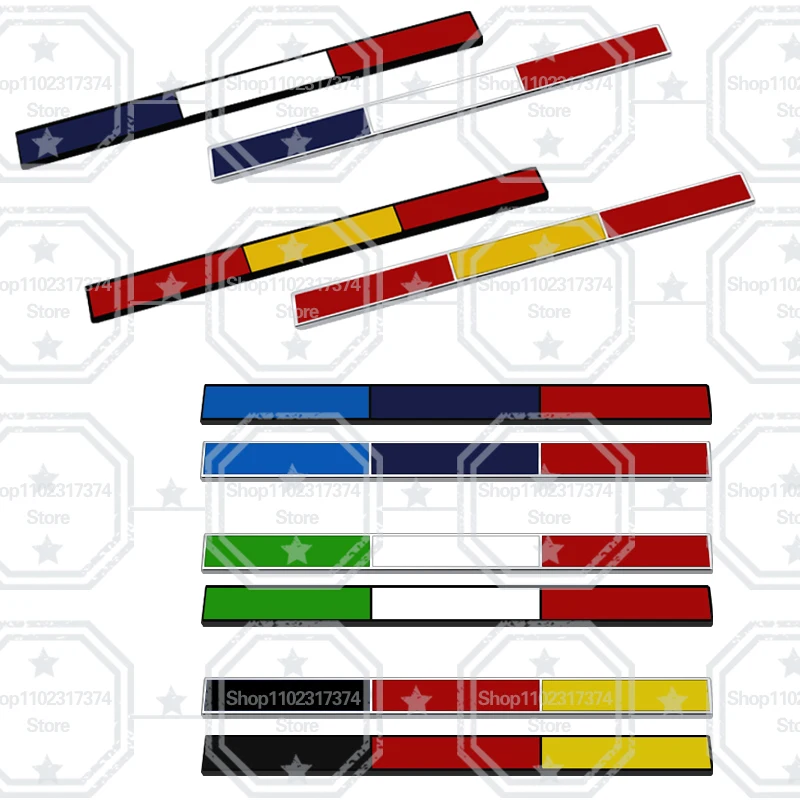 3D Włochy Hiszpania Francja Niemcy Trzy kolory Flaga wyścigowa Emblemat Metalowa naklejka na bok samochodu Do Ford Opel E46 E60 Skoda Seat