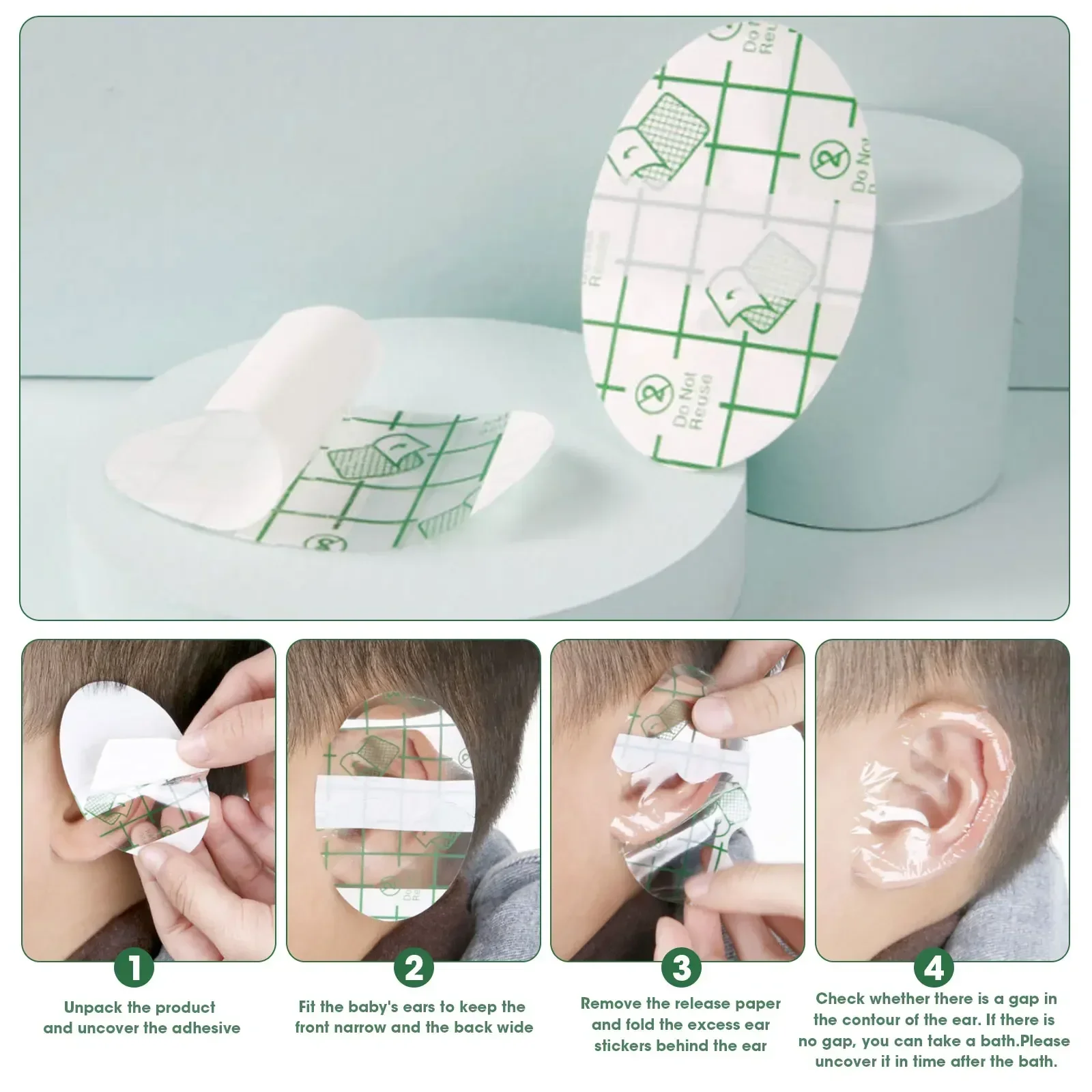 Pegatinas desechables de protección para los oídos, orejeras para baño y natación, champú para bebé, pegatinas para los oídos de prevención del agua, 10/20/100 Uds.