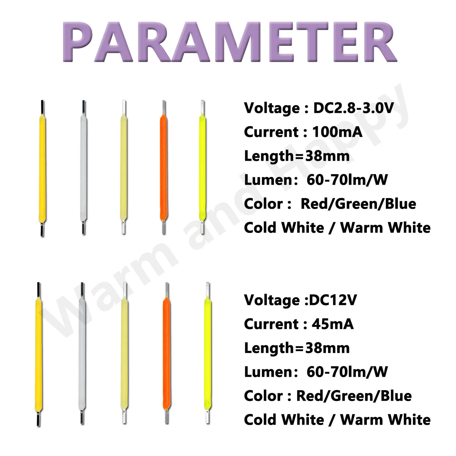 10 Chiếc Edison Bóng Đèn LED Đèn Dây Tóc Phần 38Mm DC3V DC12V LED Đính Hạt 1 Đèn Xông Tinh Phụ Kiện Diode Cho Kỳ Nghỉ chiếu Sáng Tự Làm