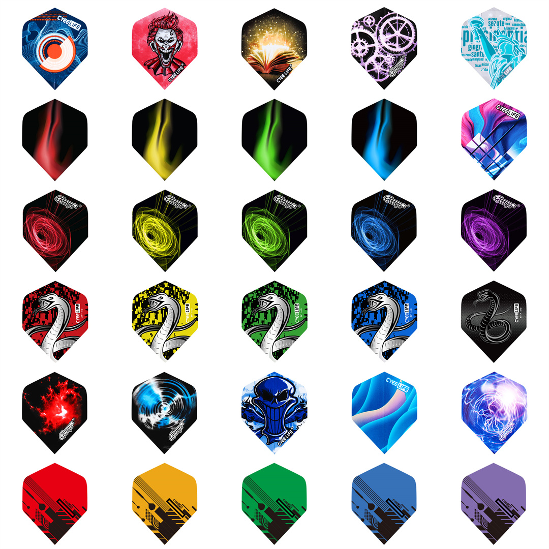 CyeeLife 90pcs Dart Flights Multiple Styles Colorful PET Darts Flights high quality durable PVC Dart Accessories