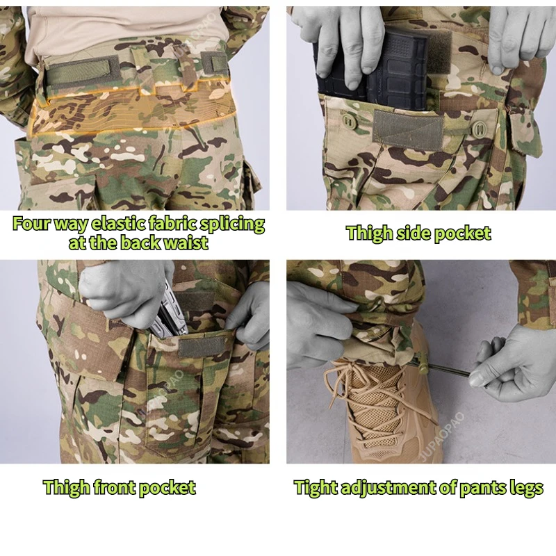 Winter and Autumn Tactical Jacket Men Waterproof and Warm Sportswear Tactical Three Piece Set Tactical Camouflage Training Suit