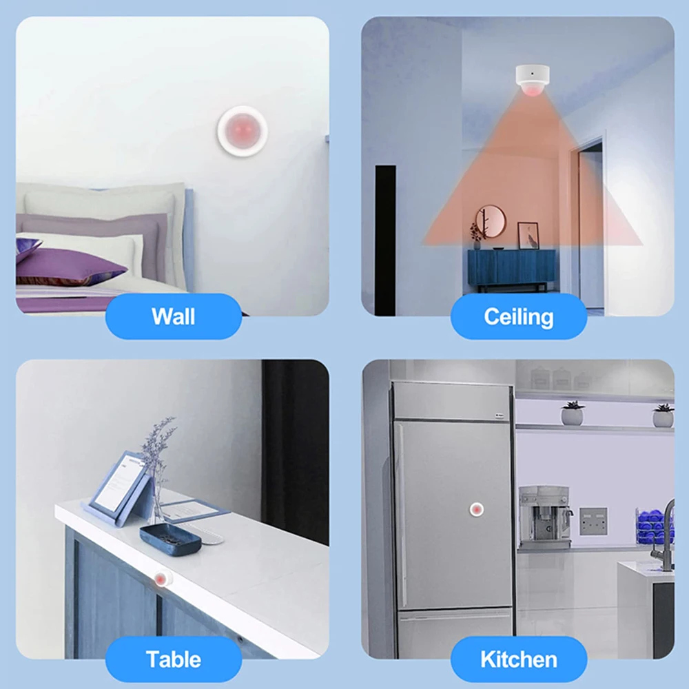 Tuya-Mini Detector de Sensor de movimiento PIR Zigbee 2 en 1 + luz Lux brillante, Sensor de alarma antirrobo de seguridad infrarroja pasiva, vida inteligente