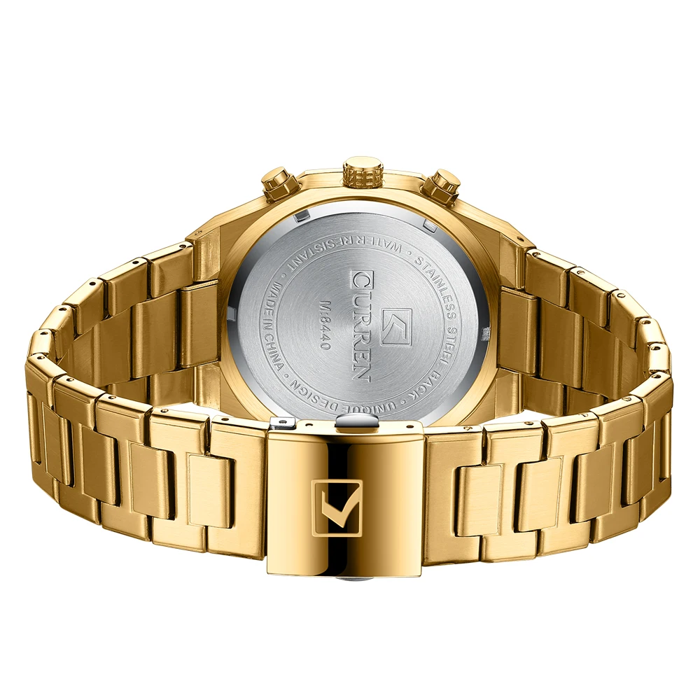 Relojes de pulsera CURREN de cuarzo con banda de acero inoxidable informal a la moda con cronógrafo relojes impermeables para hombre