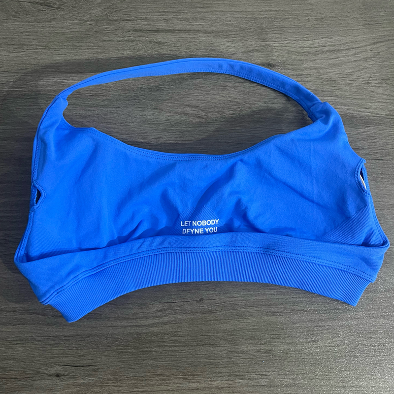 Impact Sports Bra With Logo Women Seamless Halter Bra Open Back Yoga Top Bras Medium Support Gym Crop Top Padded Sportswear