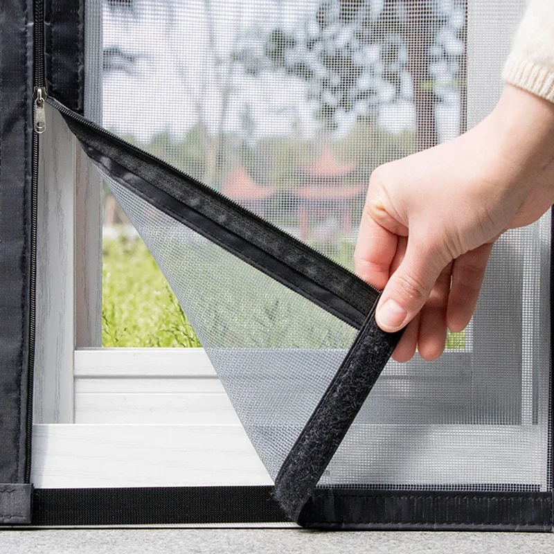 Self-adhesive zipper mosquito net,anti-mosquito net anti-mosquito window screen customized  mosquitera，Mosquito nets for windows
