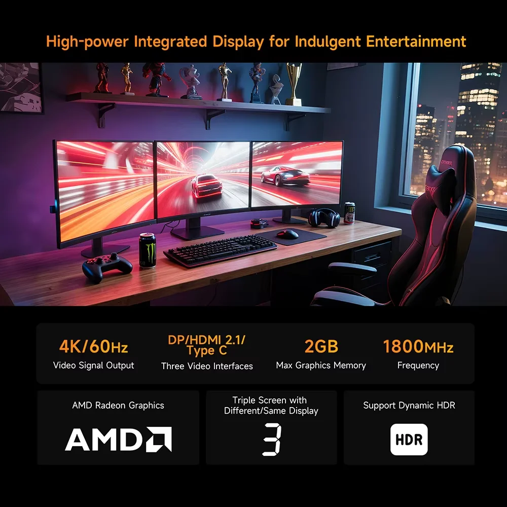 BMAX MaxMini B7 A Pro Mini-PC AMD Ryzen 5 7430U AMD Radeon Graphics 16 GB DDR4 512 GB SSD Windows 11 WIFI 6