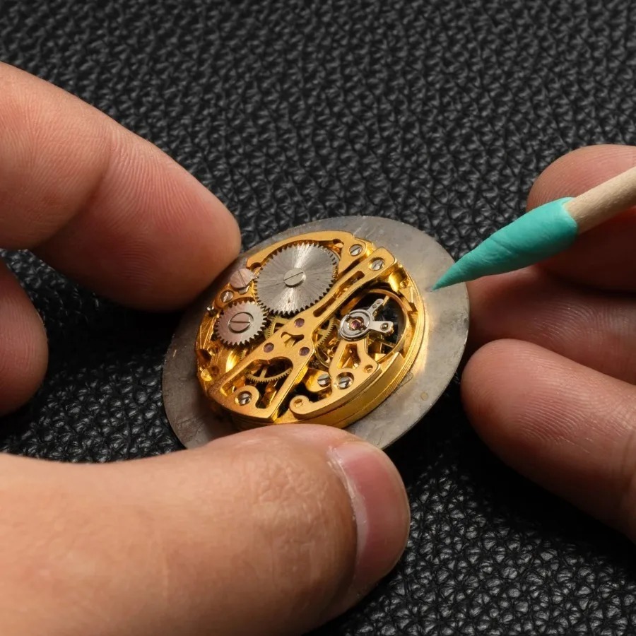 Watch Jewelry Movement Casing Cushion Pad Leather Protecting Holder Professional Watch Repair Tool Accessory for Watchmaker