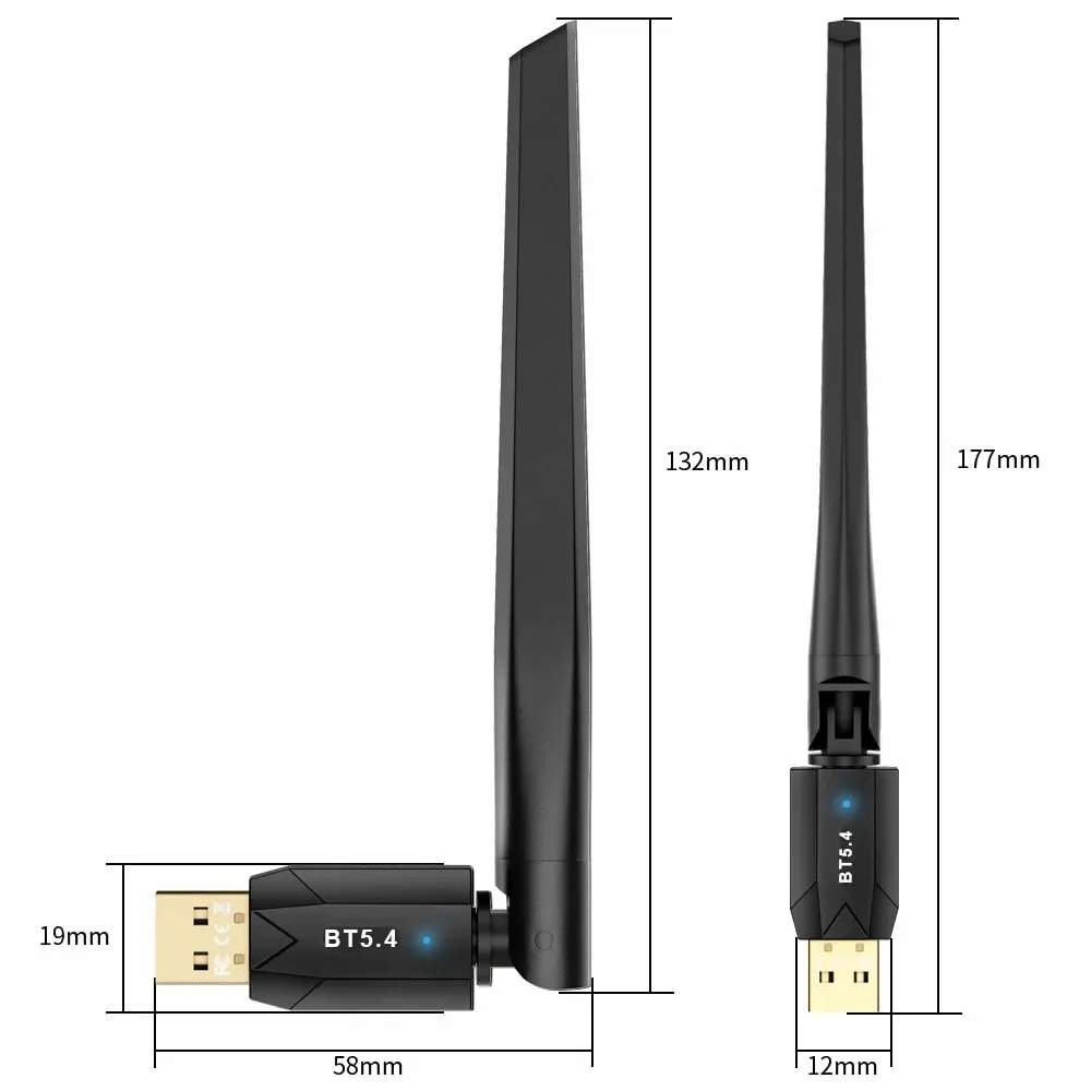 150M Bluetooth 5.4 Adapter USB Bluetooth Dongle Driver Gratis voor Windows 11/10/8.1 Muis Toetsenbord Audio ontvanger Zender