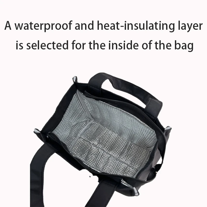 Bolsa Bento Simple de gran capacidad para salir y tomar el almuerzo para trabajar, bolsa de almuerzo con aislamiento de papel de aluminio, bolso de mano 2025