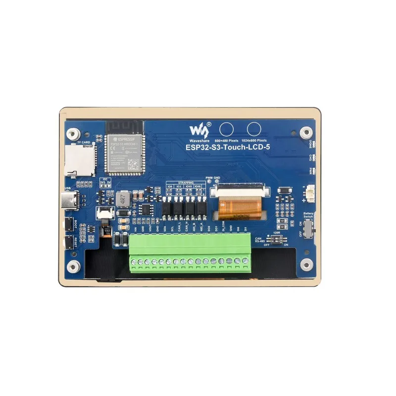 ESP32-S3 5-дюймовый сенсорный IPS ЖК-дисплей, макетная плата, двухъядерный процессор, дисплей ESP32 1024x600 для Arduino IDE VSCode