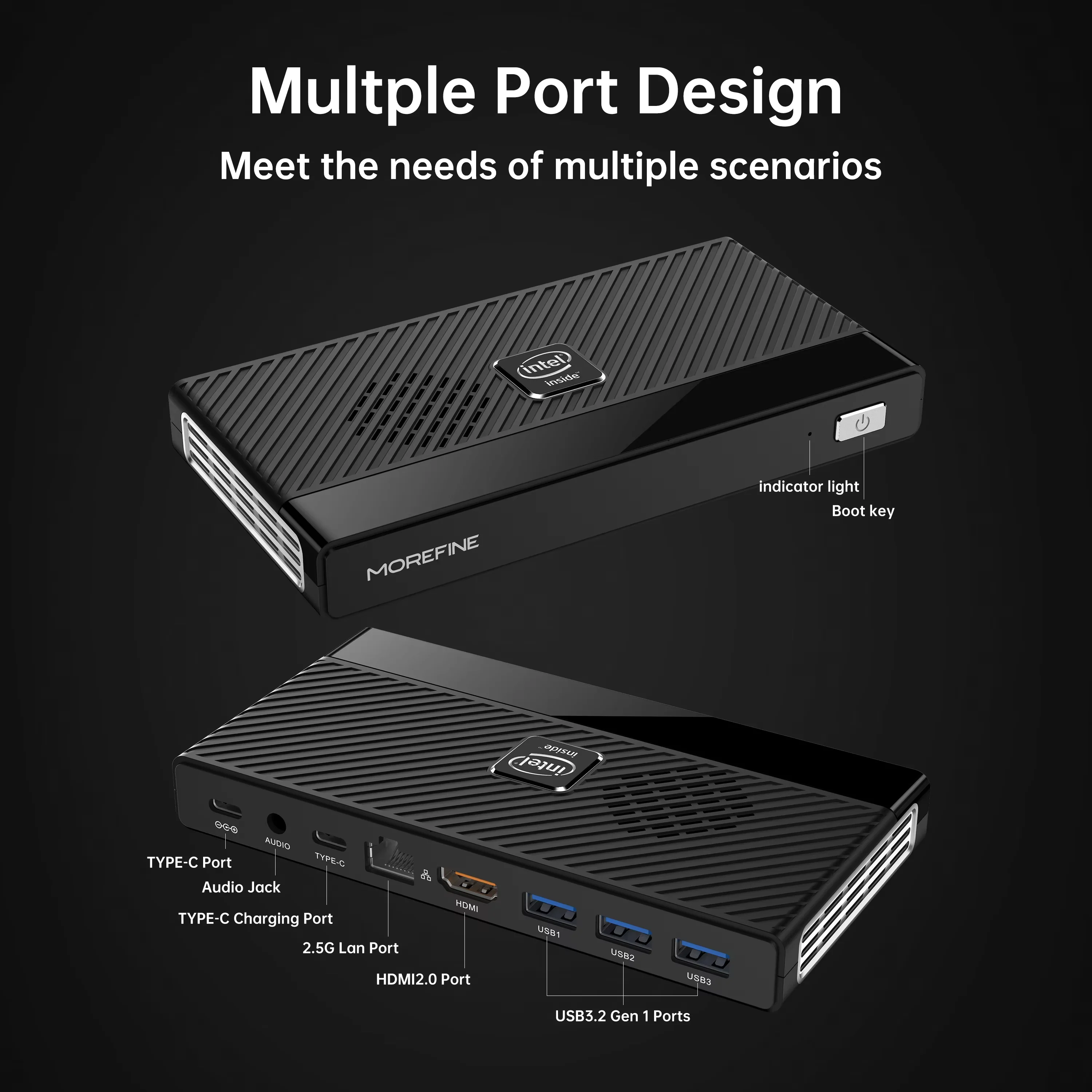 MOREFINE M6 Mini PC 12.a generación Intel N150 N200 Windows 11Pro DDR5 2933MHz NVMe SSD ordenador de bolsillo HDMI2.0 4K @ 60Hz WiFi 6 BT5.0