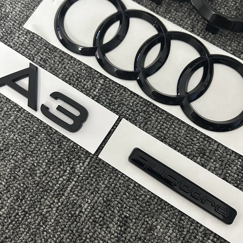 Automobile ABS letters are suitable for Audi A3 combination suit, and the front and rear rings are marked with Quattro and 2010-