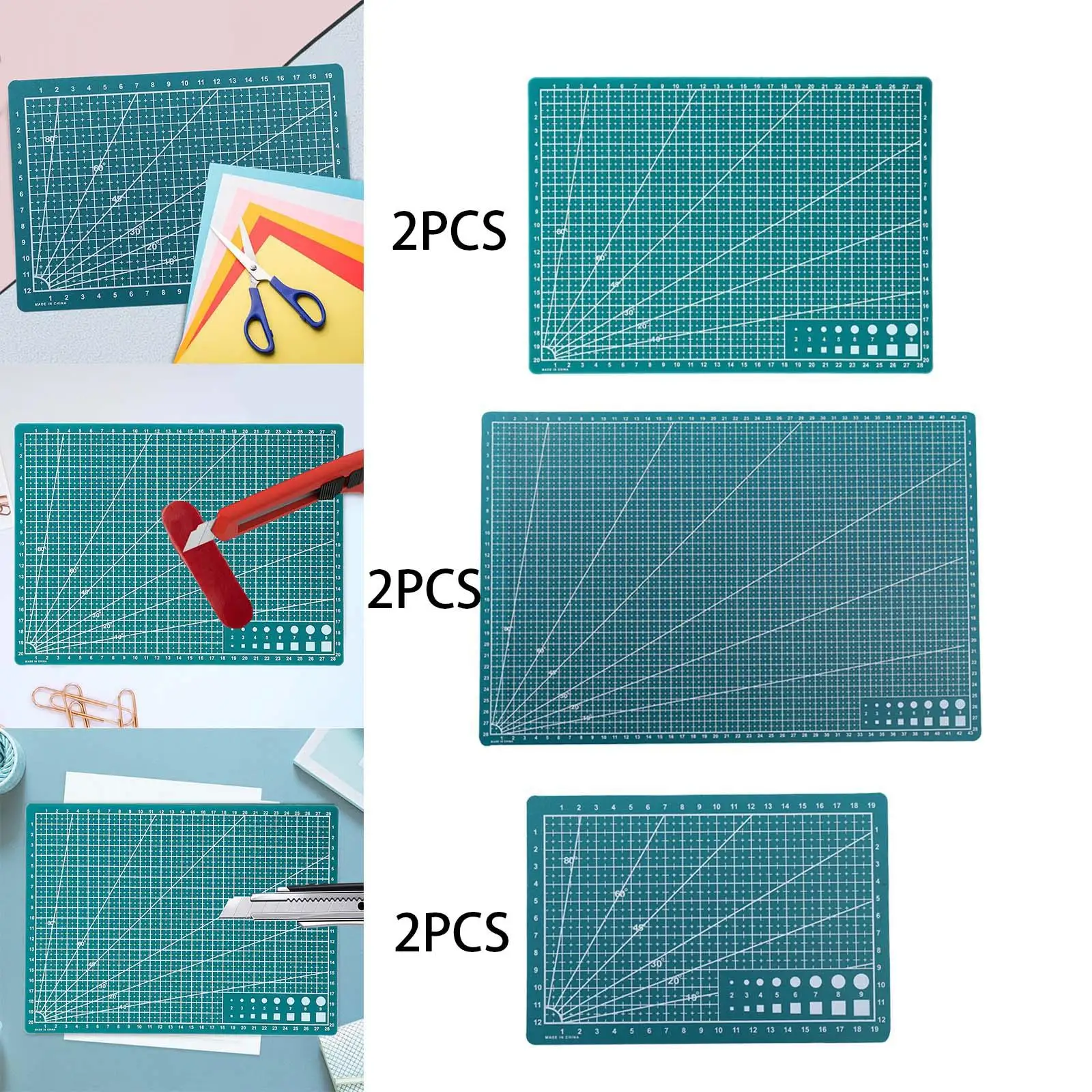 2Pcs Gridded Cutting Boards Quilting Supplies Table Protector Cutting Mats Sewing Mats for Fabric Modeling Models Tailors Crafts