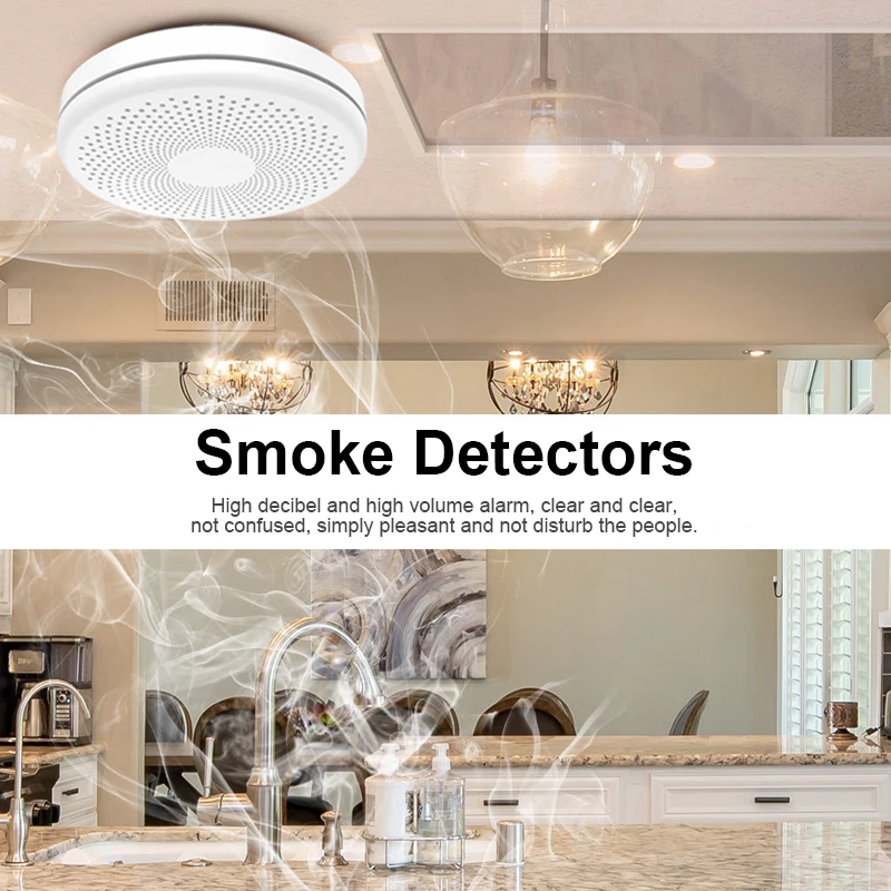 Sensor Detector de humo y monóxido de carbono, alarma de sonido, función WiFi, Tuya e Smart Life, versión 2 en 1