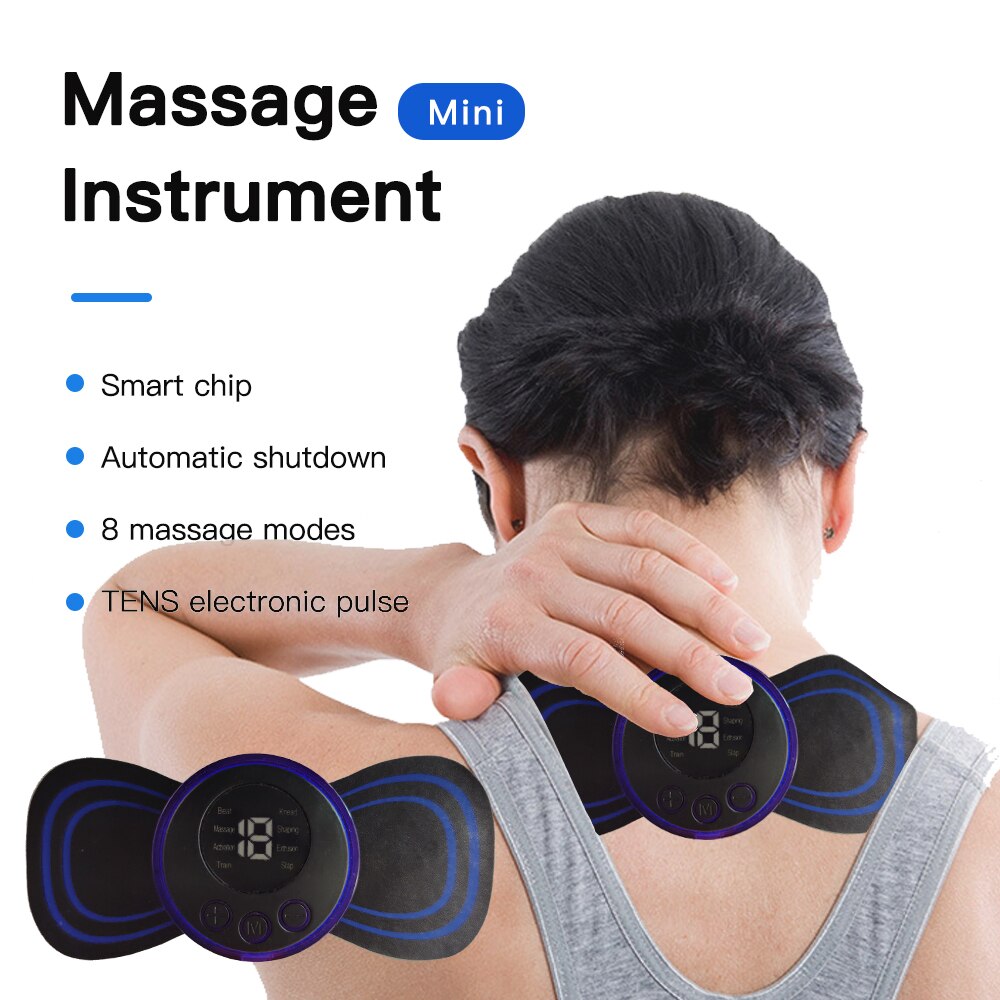 Mini wiederauf lad bares Nacken massage gerät tragbare elektrische Nacken massage Zervix massage Patch 8 Modi 19 Level lindern Muskel ermüdung