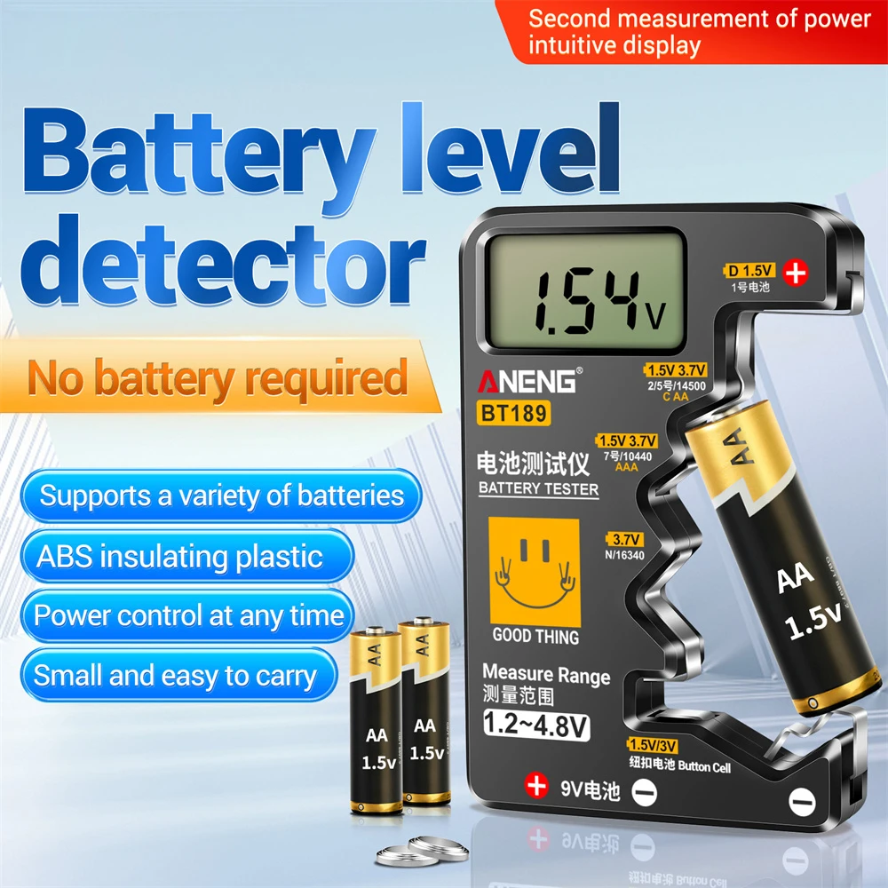 Probador de batería ultrapequeño 9V AA AAA pila de botón Universal hogar LCD pantalla Digital probador de batería herramienta Detector de banco de energía