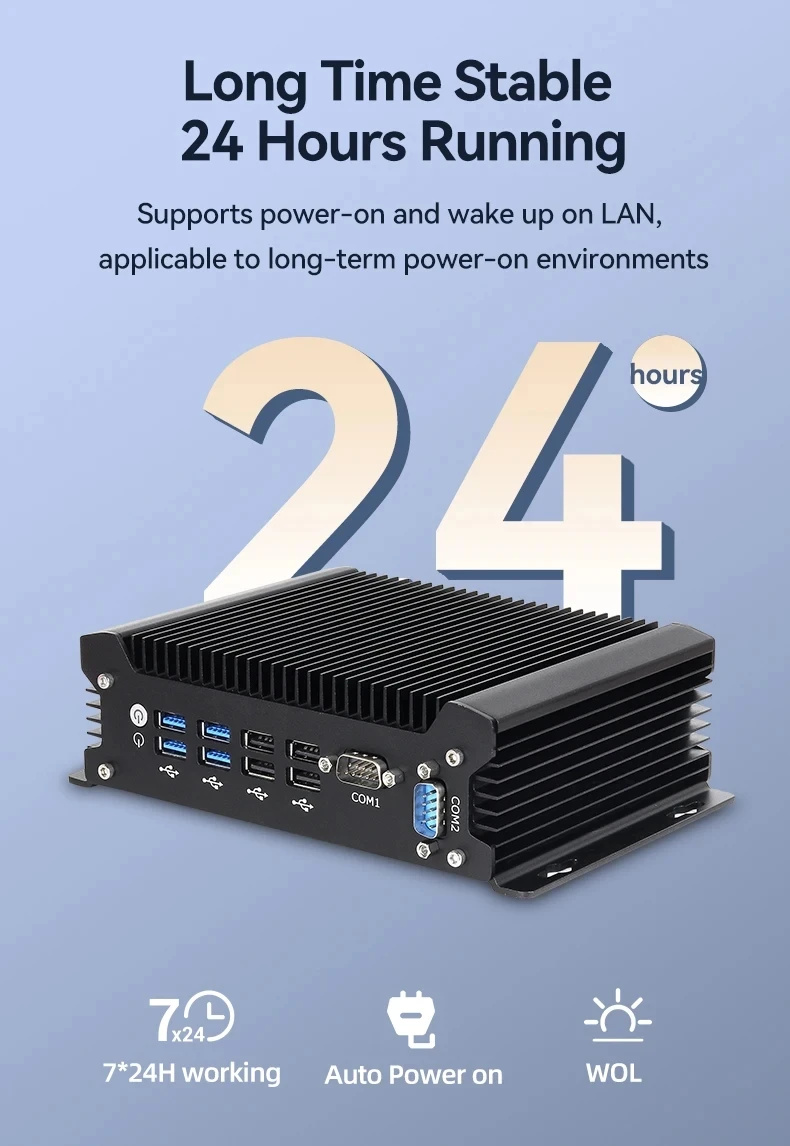 BEBEPC Công Nghiệp Máy Tính Mini PC Quạt Không Cánh Intel Core I5-4278U 2 LAN 2 COM RS32 Máy Tính Windows 10 Pro Linux WIFI minipc