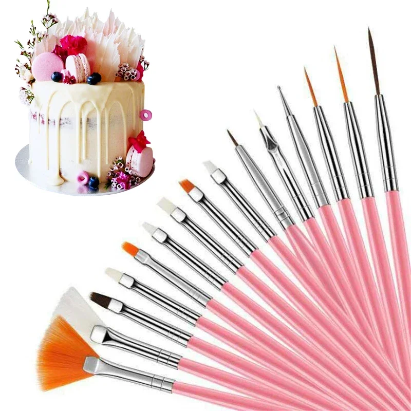 15 Chiếc Bánh Kẹo Tranh Bàn Chải Đóng Băng Bánh Ngọt Cọ Trang Trí Bánh Dụng Cụ Làm Bánh Phụ Kiện 8 Cái Bánh Kẹo Khắc Bút