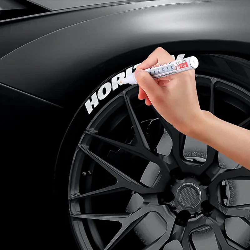 1 Uds. Bolígrafo de pintura para coche, resistente al agua, rueda de coche, pintura aceitosa, bolígrafo de marca, banda de rodadura de neumático de goma para automóvil, marcador de pintura permanente de Metal CD