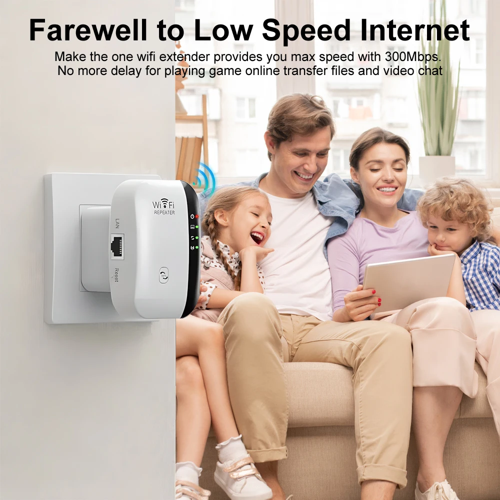 Magecam 300 Mbps draadloze WiFi-repeater WiFi Range Extender Draadloos 4 statuslicht Internet Repeater Lange afstandsversterker