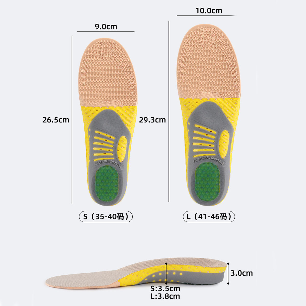 Palmilhas ortopédicas EVA para pés chatos e fascite plantar | Palmilhas de corrida para homens e mulheres | Almofada de sapato respirável e absorvente de choque