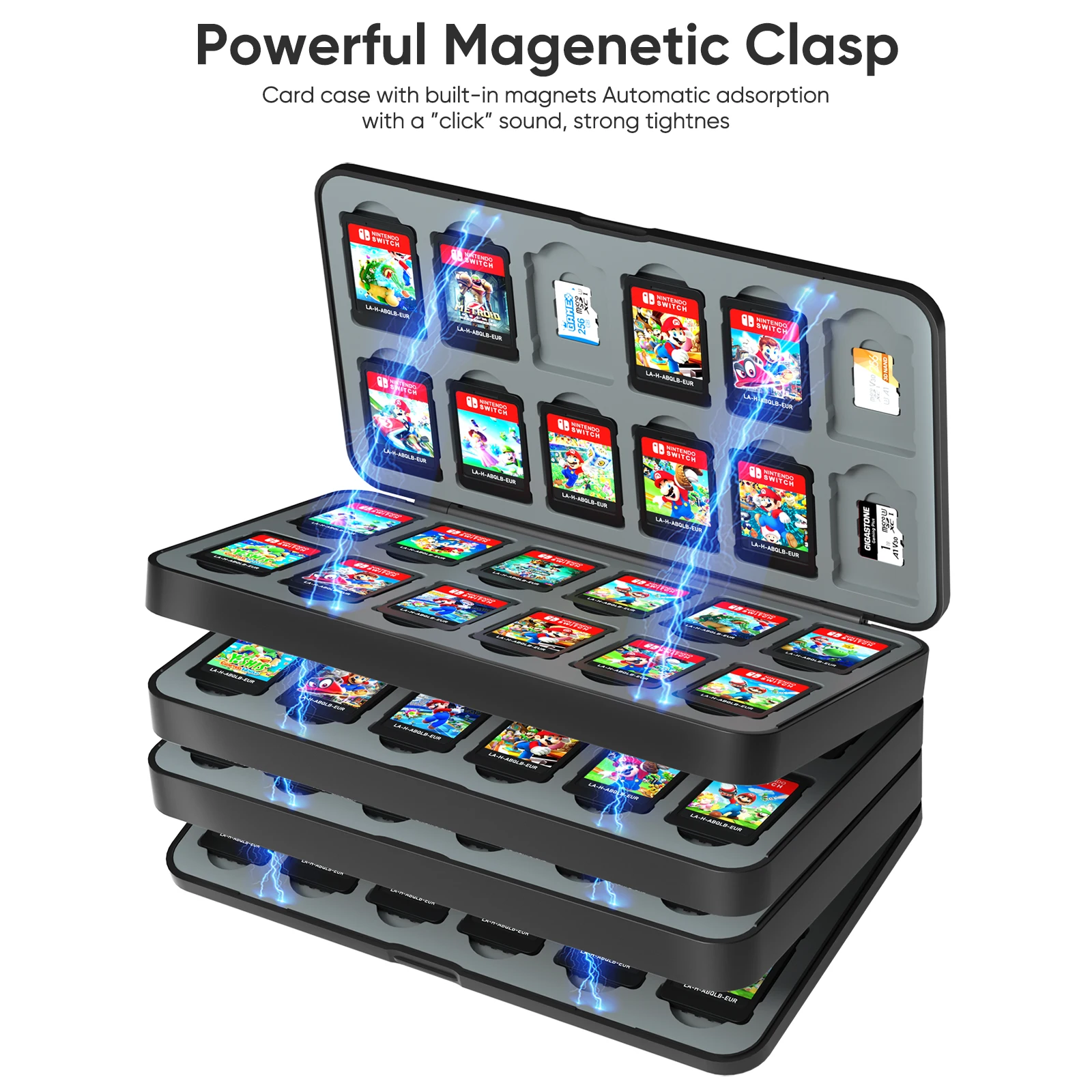 Switch Game Card Protective Case with 96/72/48 Game Card Slots Creative NS Card Storage Box Holder for Nintendo Switch/Lite/OLED