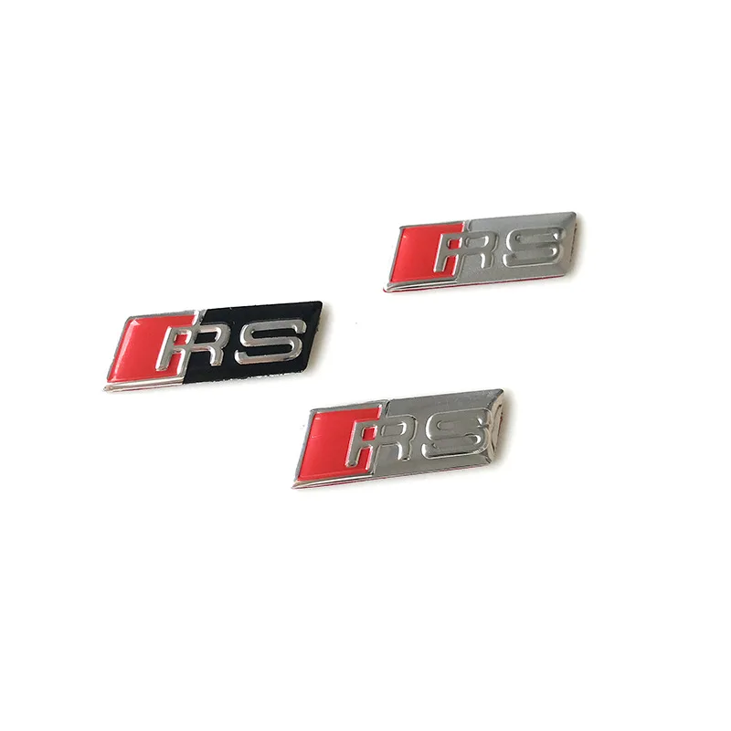 3D Aluminium RS Sline Logo S Line Emblem RS Car Badge For Audi A1 A3 A4 A5 A6 Q2 Q5 Q7 Q3 S3 S4 S6 RS S Line Sticker Accrssorie