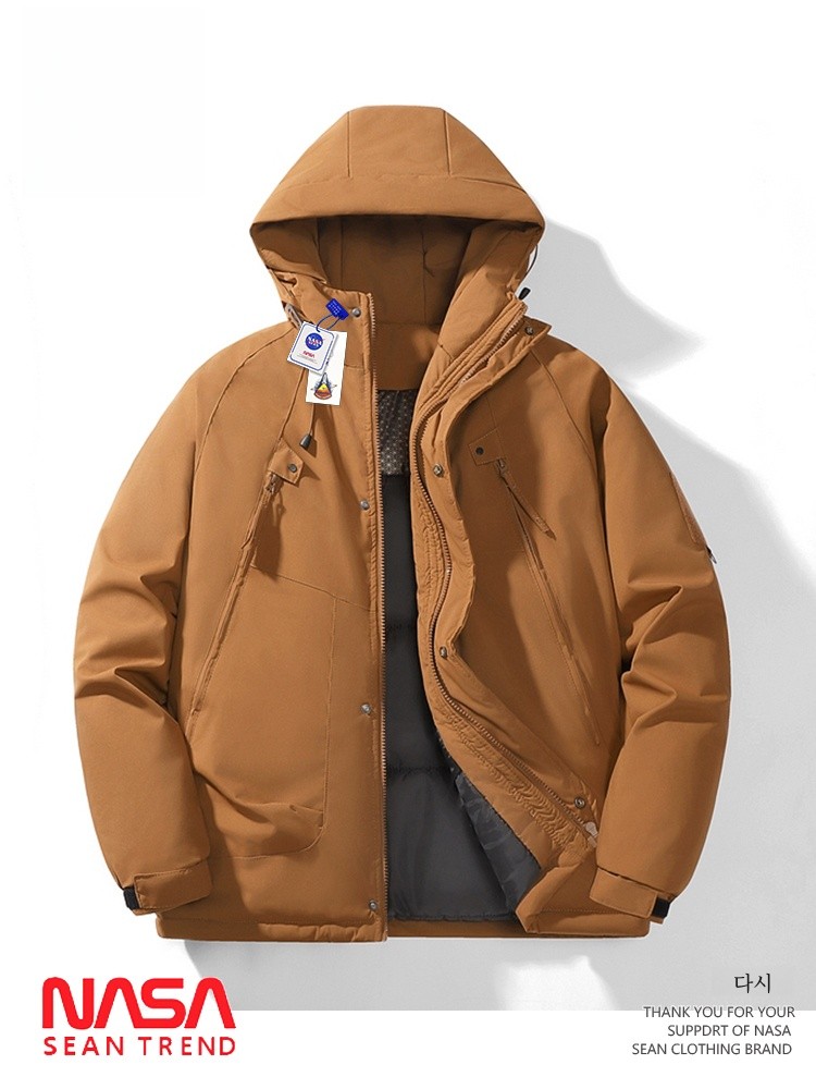 Graphene Thermal down Jacket Men's Winter Thickened Hooded Cotton Clothes Functional Fleece Outerwear Youth Trendy Sle