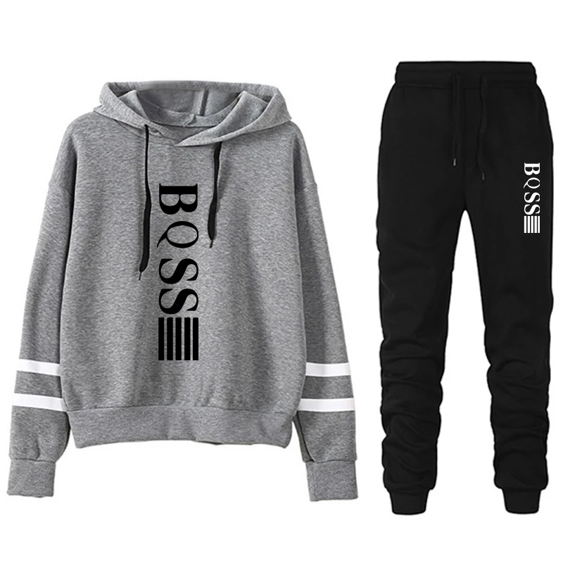 Chándal de calidad para mujer, sudaderas a rayas, moda para correr, con capucha, informal, deportes al aire libre, comodidad, pantalones de chándal diarios, Otoño Invierno