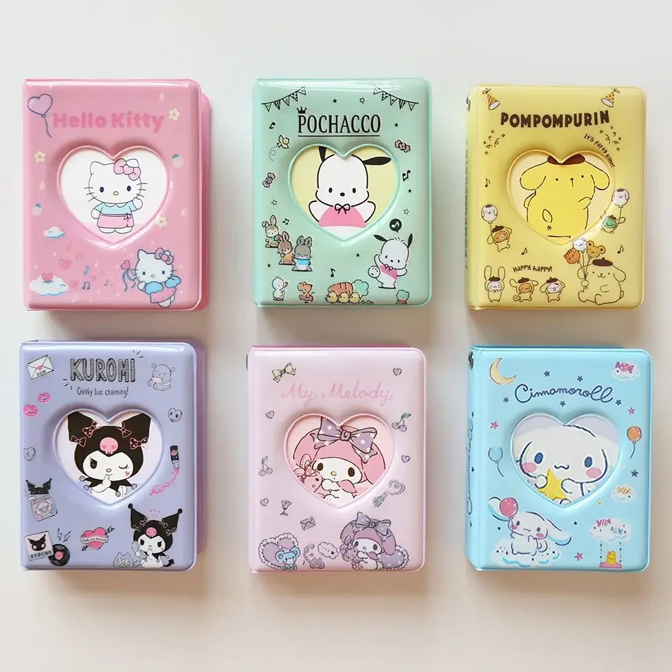 Album fotografico Kawaii Cartoon Hello Kitty Anime Kuromi Melody Cinnamoroll Libro di carte da collezione mini idol da 3 pollici