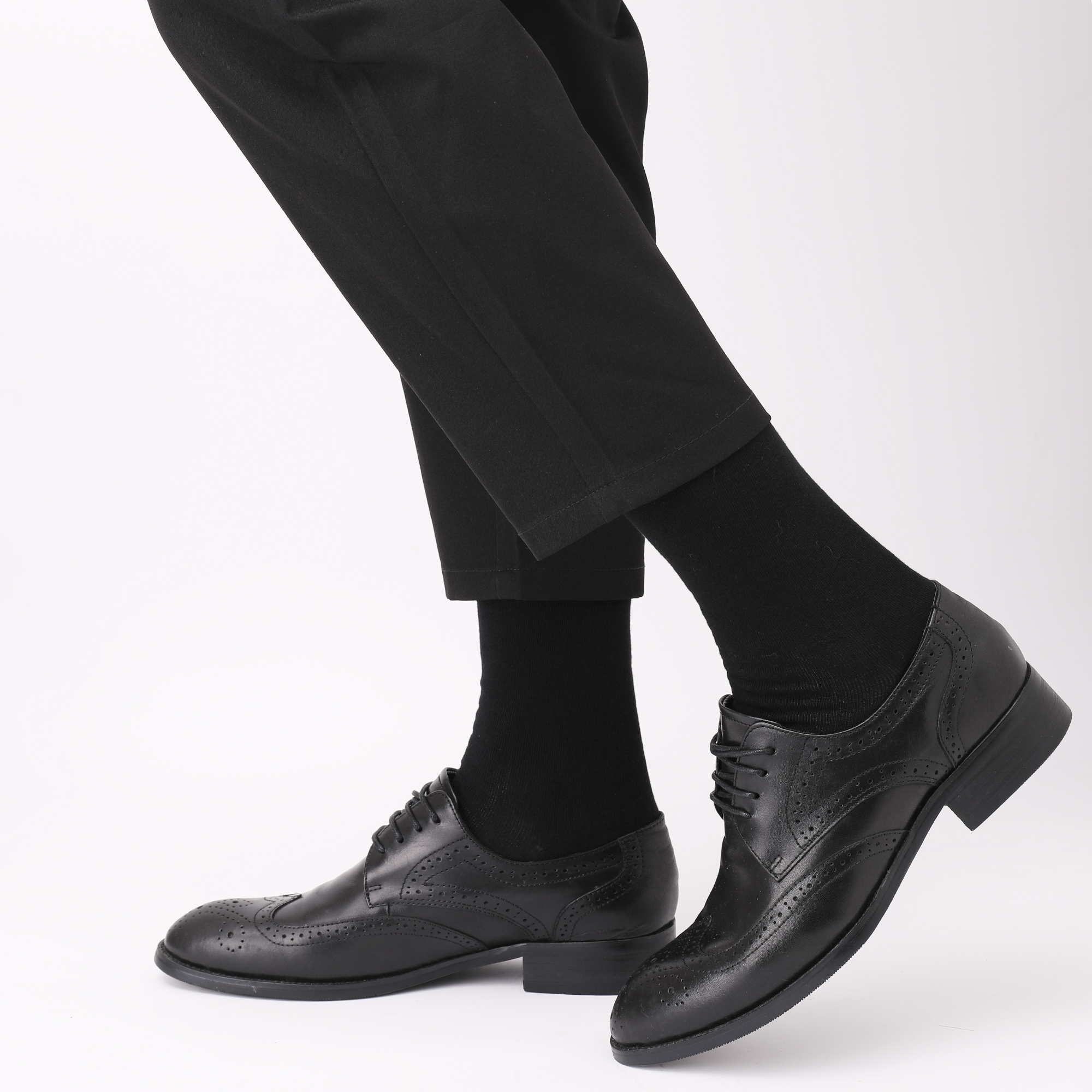 6 pares de calcetines de vestir para hombre negros de talla grande, calcetines de algodón peinado de alta calidad, calcetines casuales transpirables frescos negros para hombres