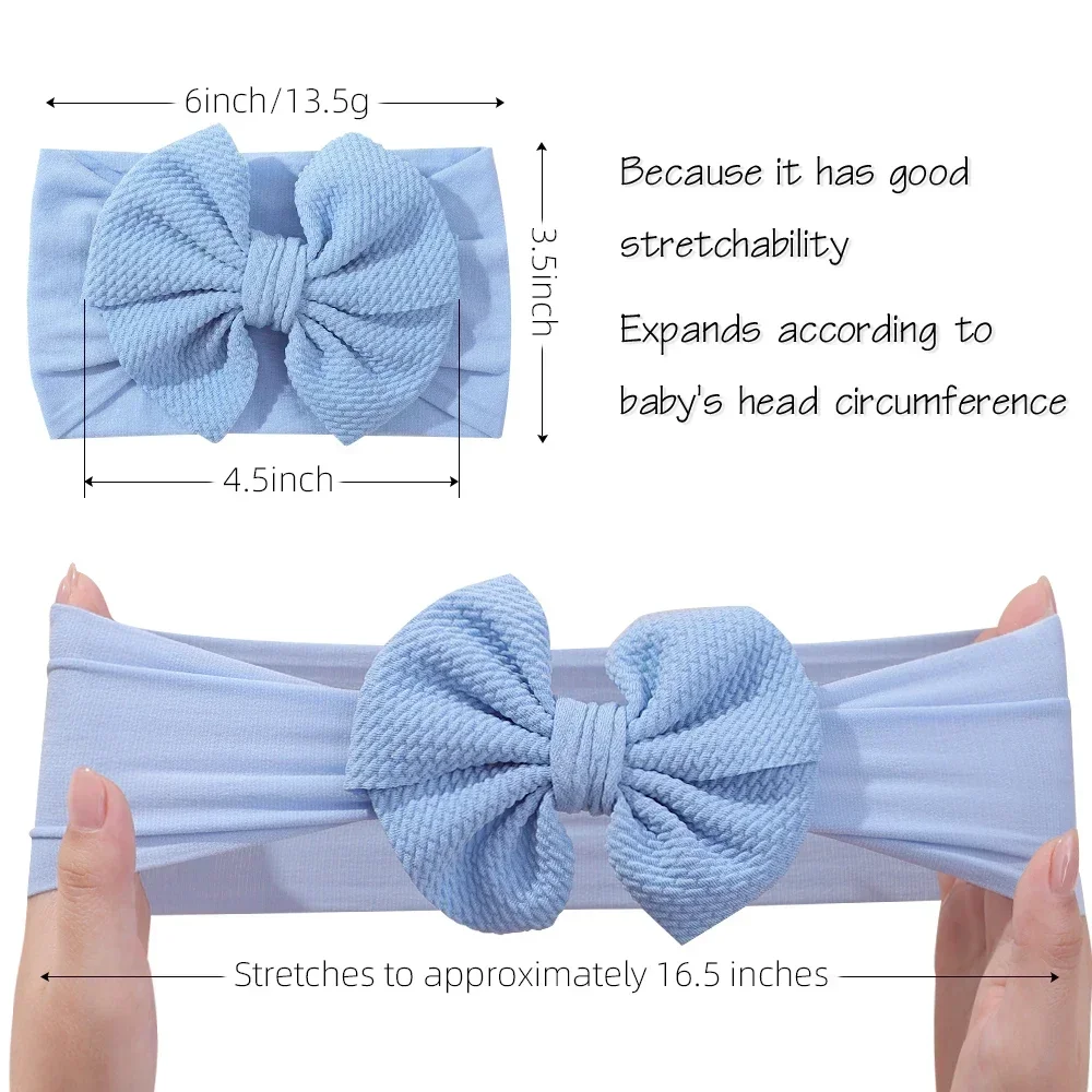 1 Uds. Diadema elástica para bebé, lazos grandes y encantadores, banda ancha para la cabeza, pañuelo suave para recién nacidos, diadema de Color sólido, accesorios para el cabello para bebé