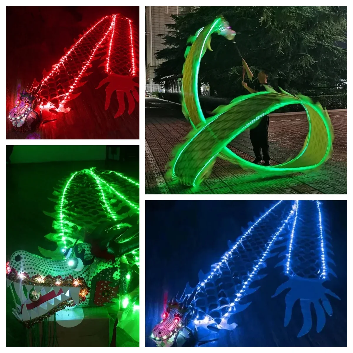 Juguetes luminosos de danza del dragón para niños, accesorios coloridos para Fitness al aire libre, regalos del Festival del dragón, juguetes interactivos divertidos para padres e hijos